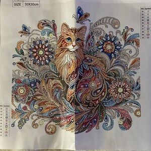 Vibrant Cat Diamond Art Glass Kit  12 x 12